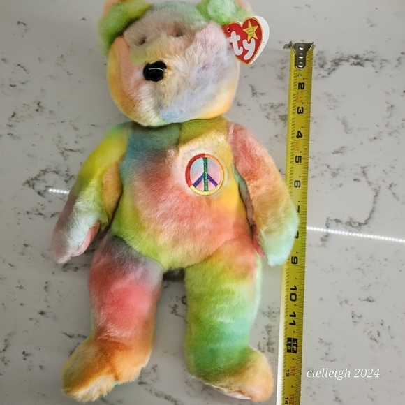 Peace The Bear Beanie Baby and Beanie Buddy Set - Picture 9 of 15